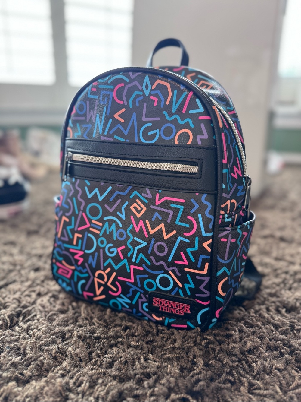 Stranger Things Mini Backpack in Multicolor Neon